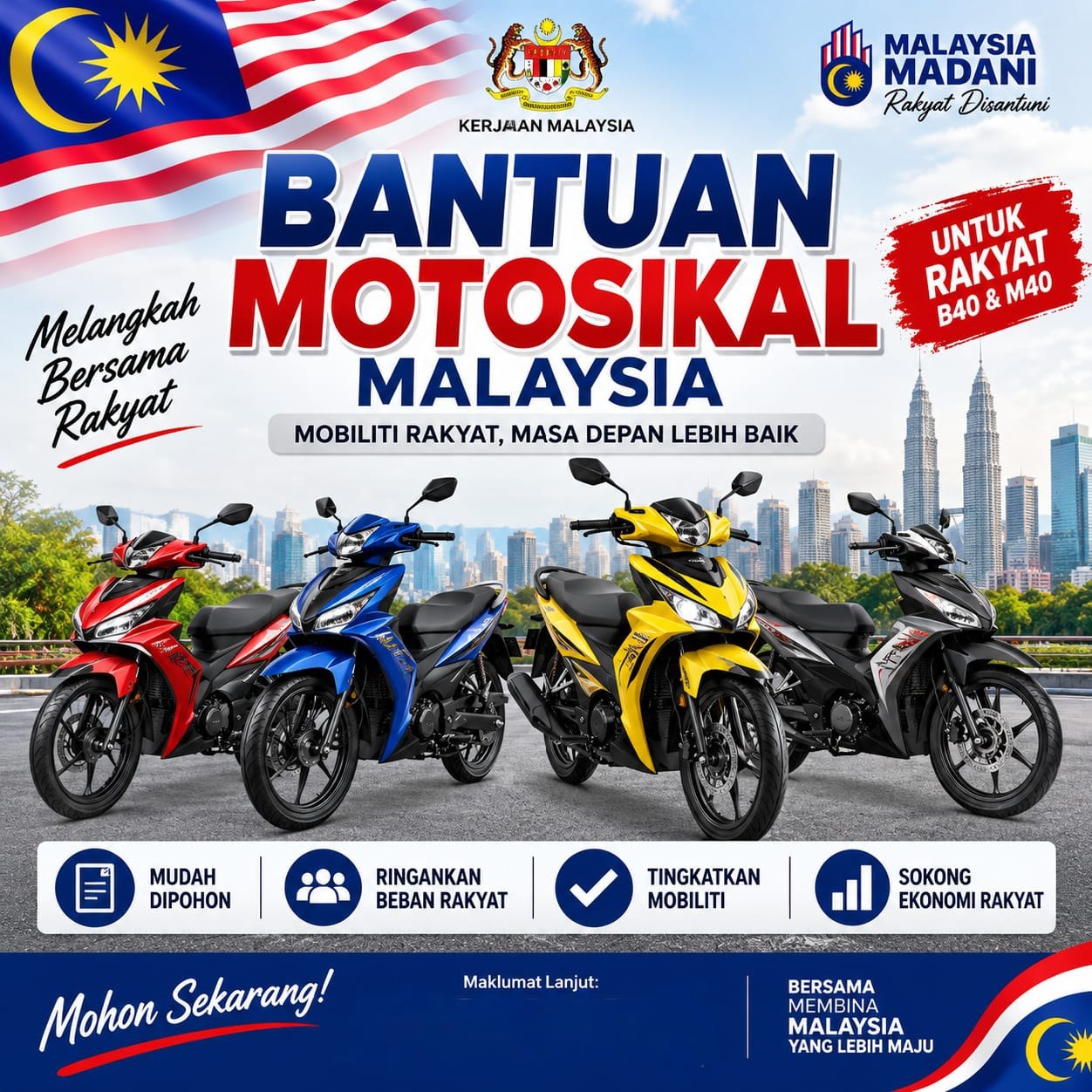 Bantuan Motosikal Malaysia - Mohon Sekarang
